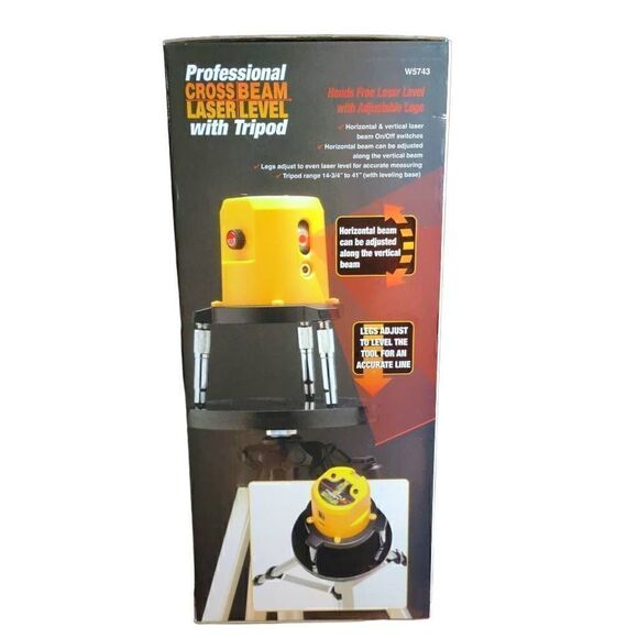 Performance Tool Professional Cross Beam Laser Level With Tripod - Picture 3 of 14